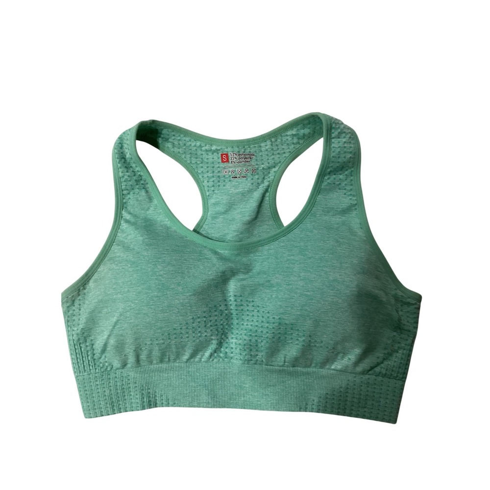 Seamless Sports Bra Mint Green Racerback Workout Gym Activewear‎ Size S
